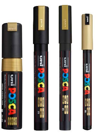 Posca Gold Assorted Sizes Set