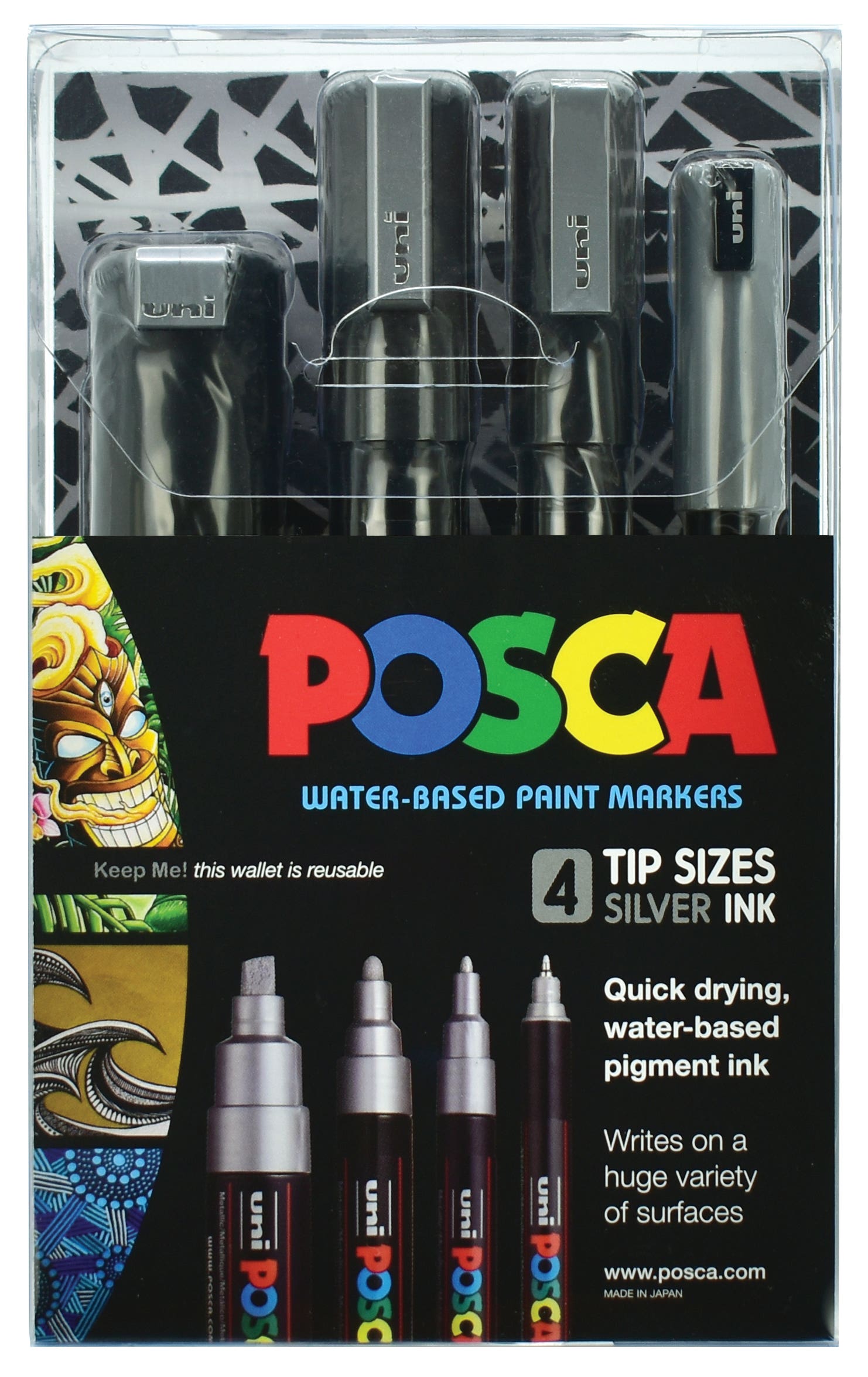 Posca Silver Assorted Sizes Set
