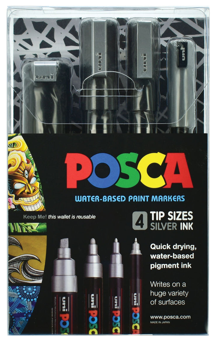 Posca Silver Assorted Sizes Set