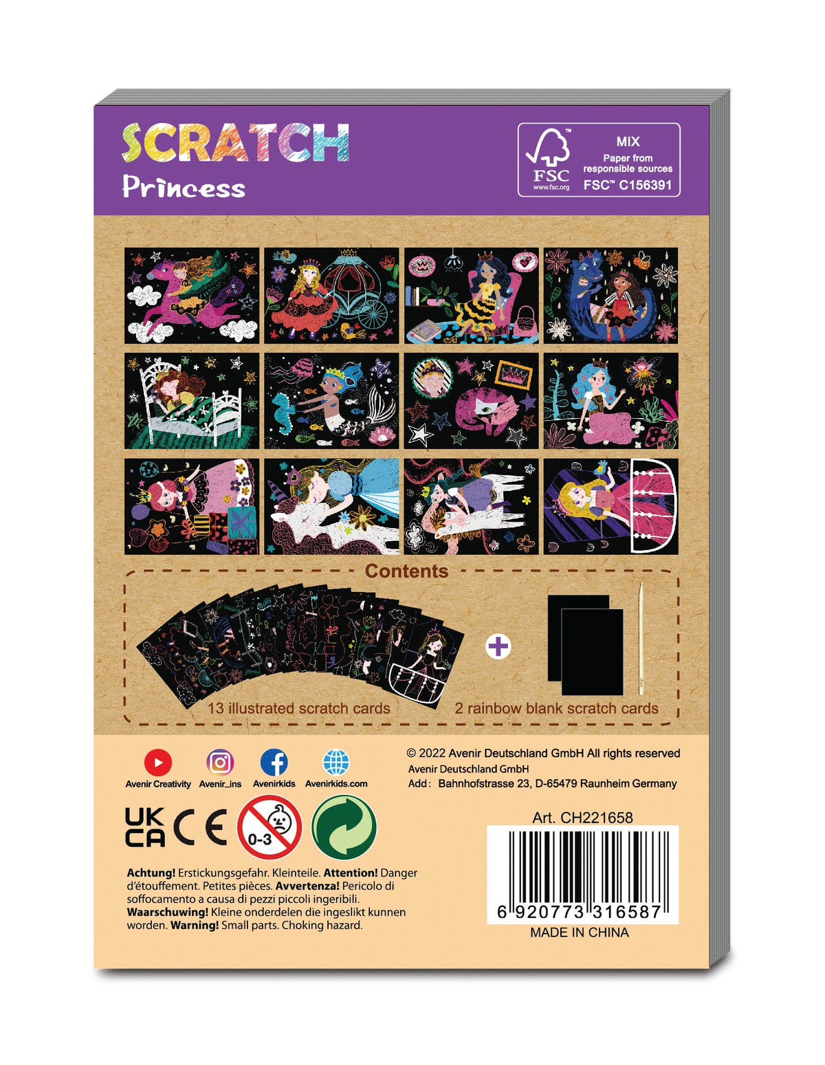 Avenir Mini Scratch Book Princess