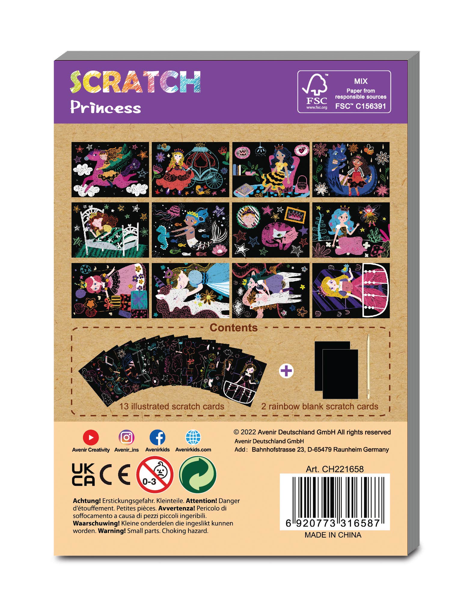 Avenir Mini Scratch Book Princess