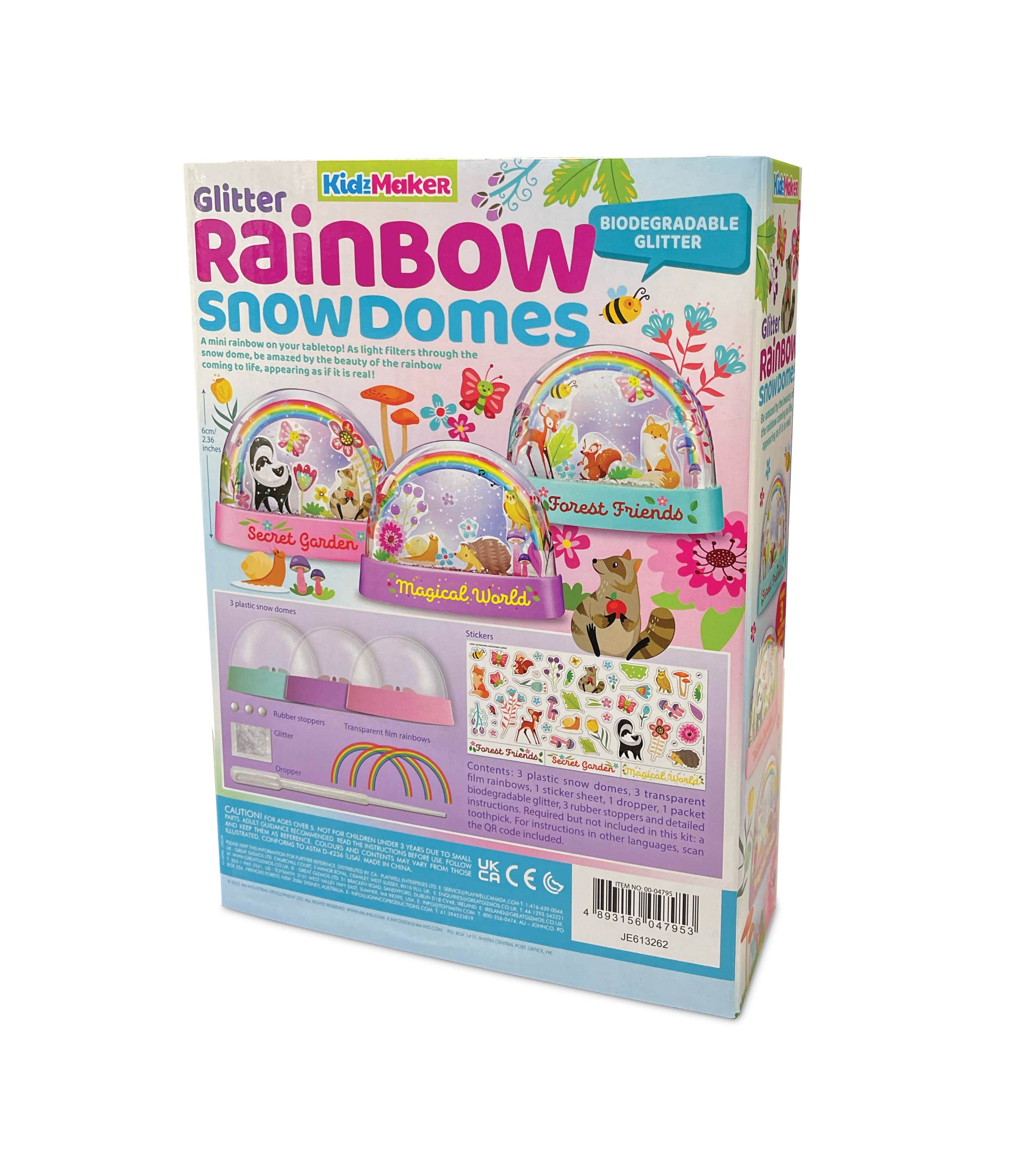 4M Kidzmaker Mini Glitter Rainbow Water Domes Kit