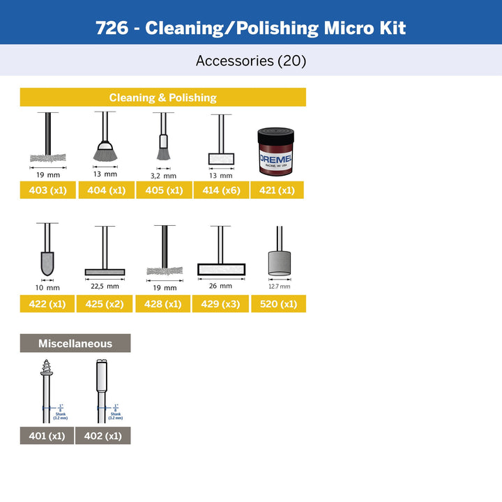 Dremel Cleaning and Polishing Accessory Micro Kit (726)