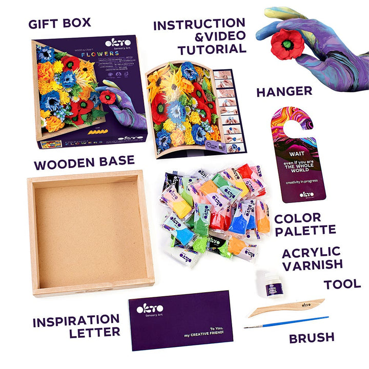 Okto Sensory Wood & Craft DIY Flowers Kit Freedom