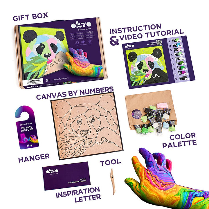 Okto Colouring with Clay By Numbers Kit Panda