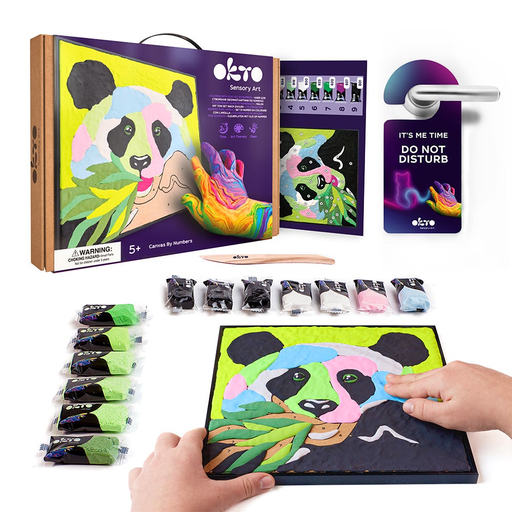 Okto Colouring with Clay By Numbers Kit Panda