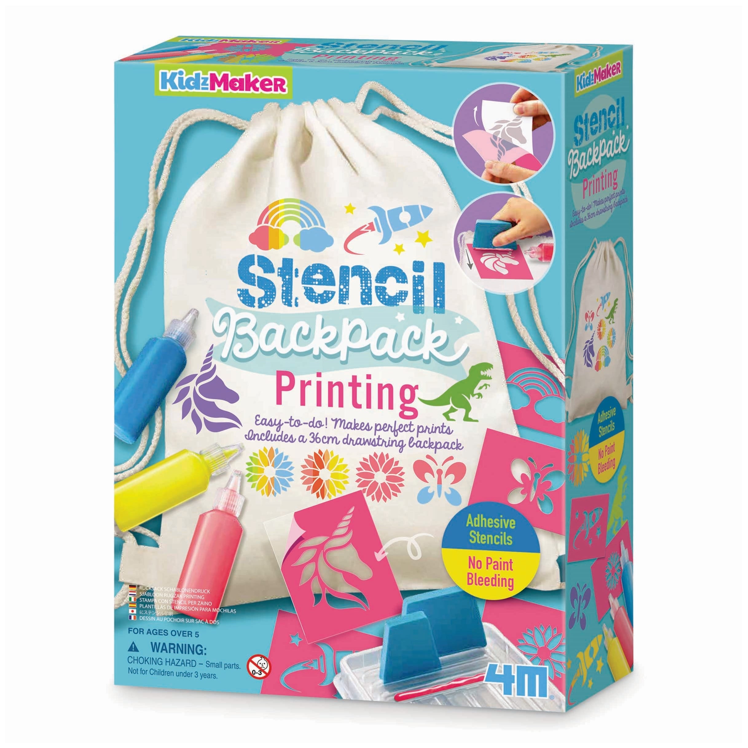 4M Kidzmaker Stencil Backpack Printing Kit