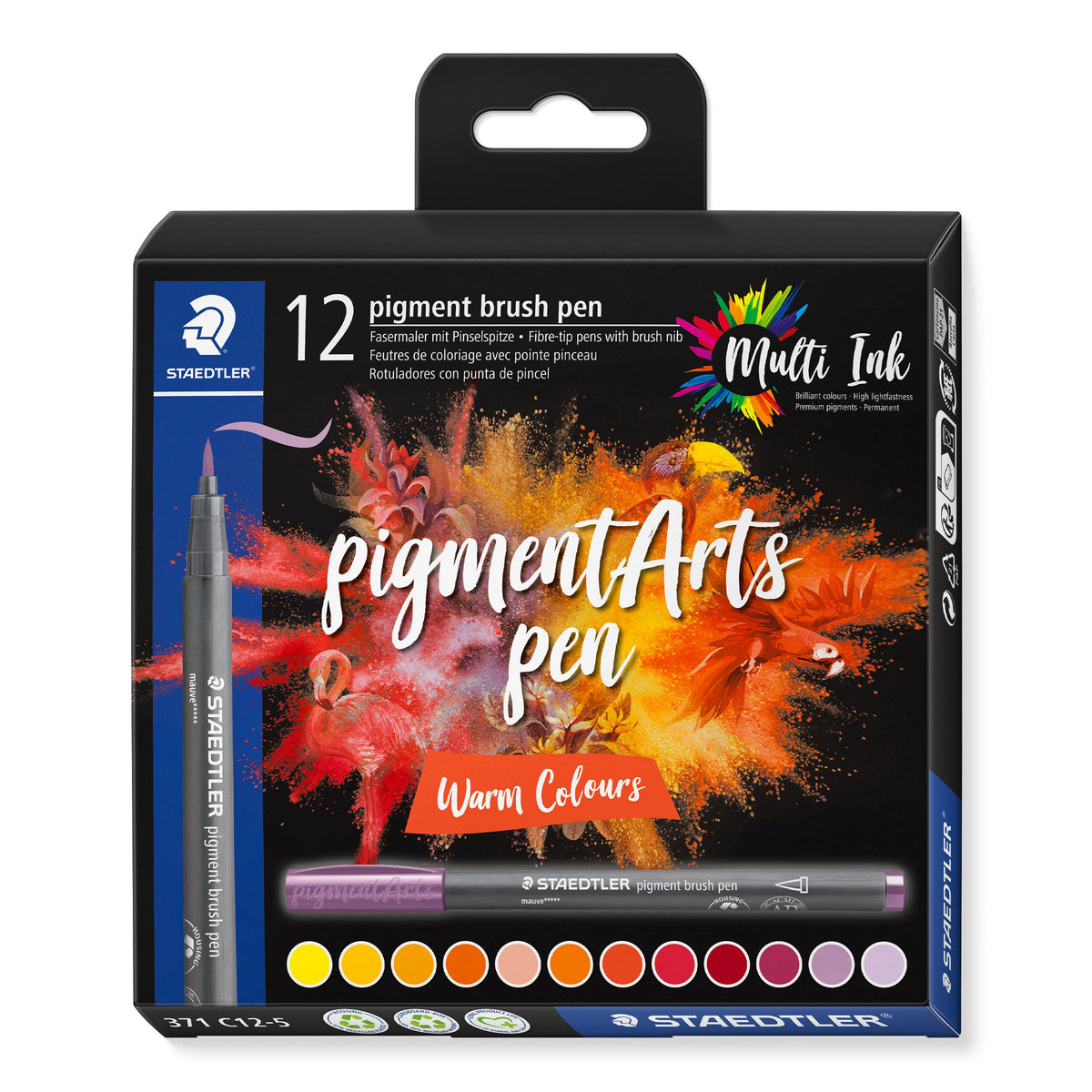 STAEDTLER Pigment Arts Brush Pen Warm Colours Set