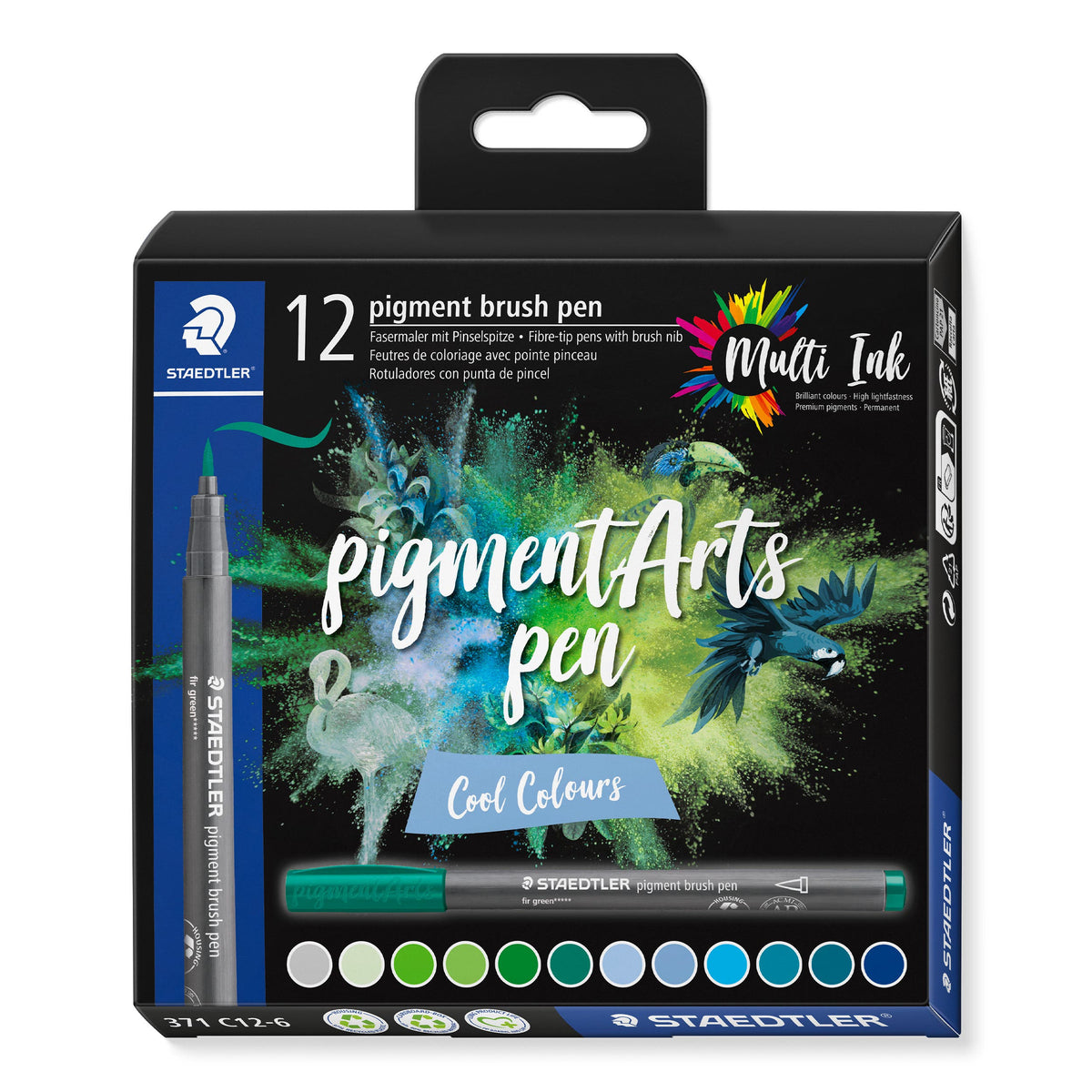 STAEDTLER Pigment Arts Brush Pen Cool Colours Set