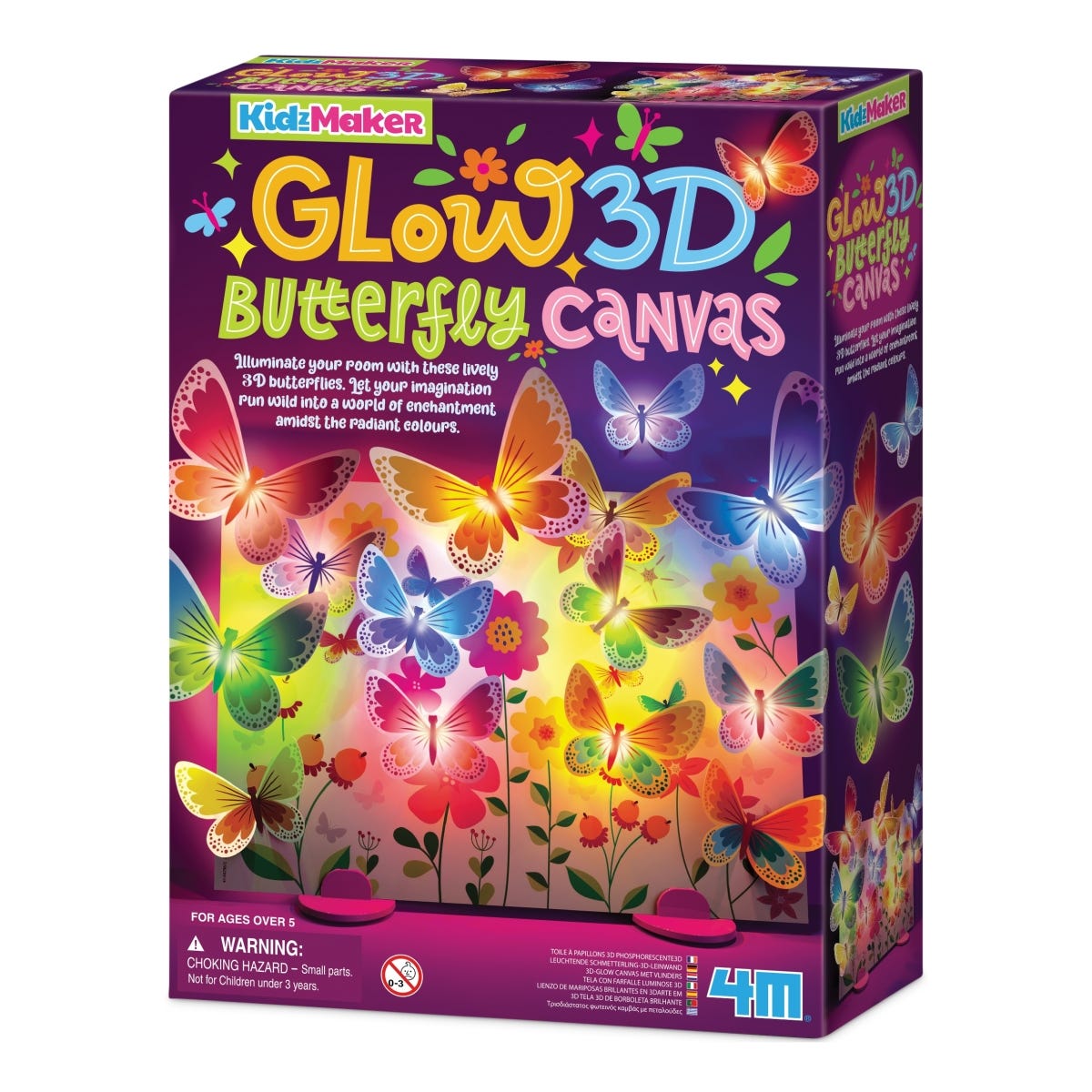 4M Kidzmaker 3D Glow Butterfly Canvas Kit