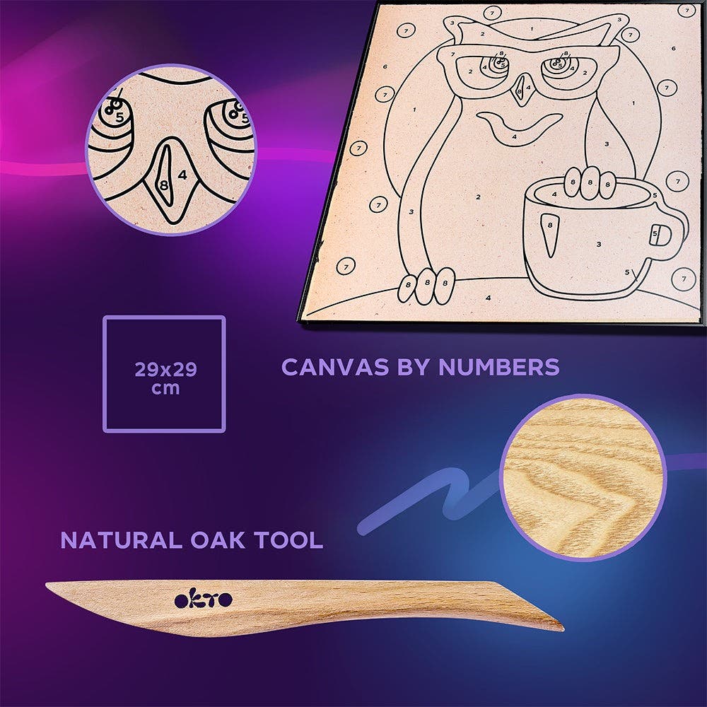 Okto Colouring with Clay By Numbers Kit Owl