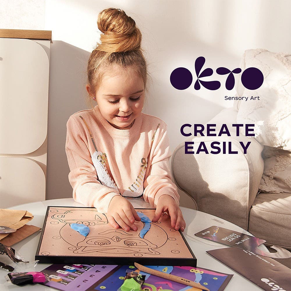 Okto Colouring with Clay By Numbers Kit Owl