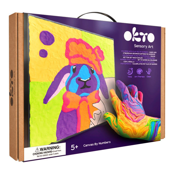 Okto Colouring with Clay By Numbers Kit Bunny