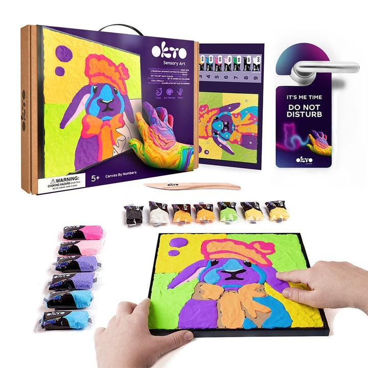 Okto Colouring with Clay By Numbers Kit Bunny