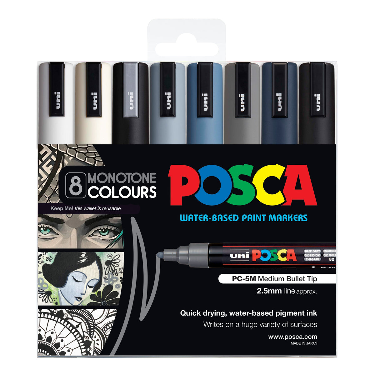 Posca Marker Medium (PC-5M) Sets of 8