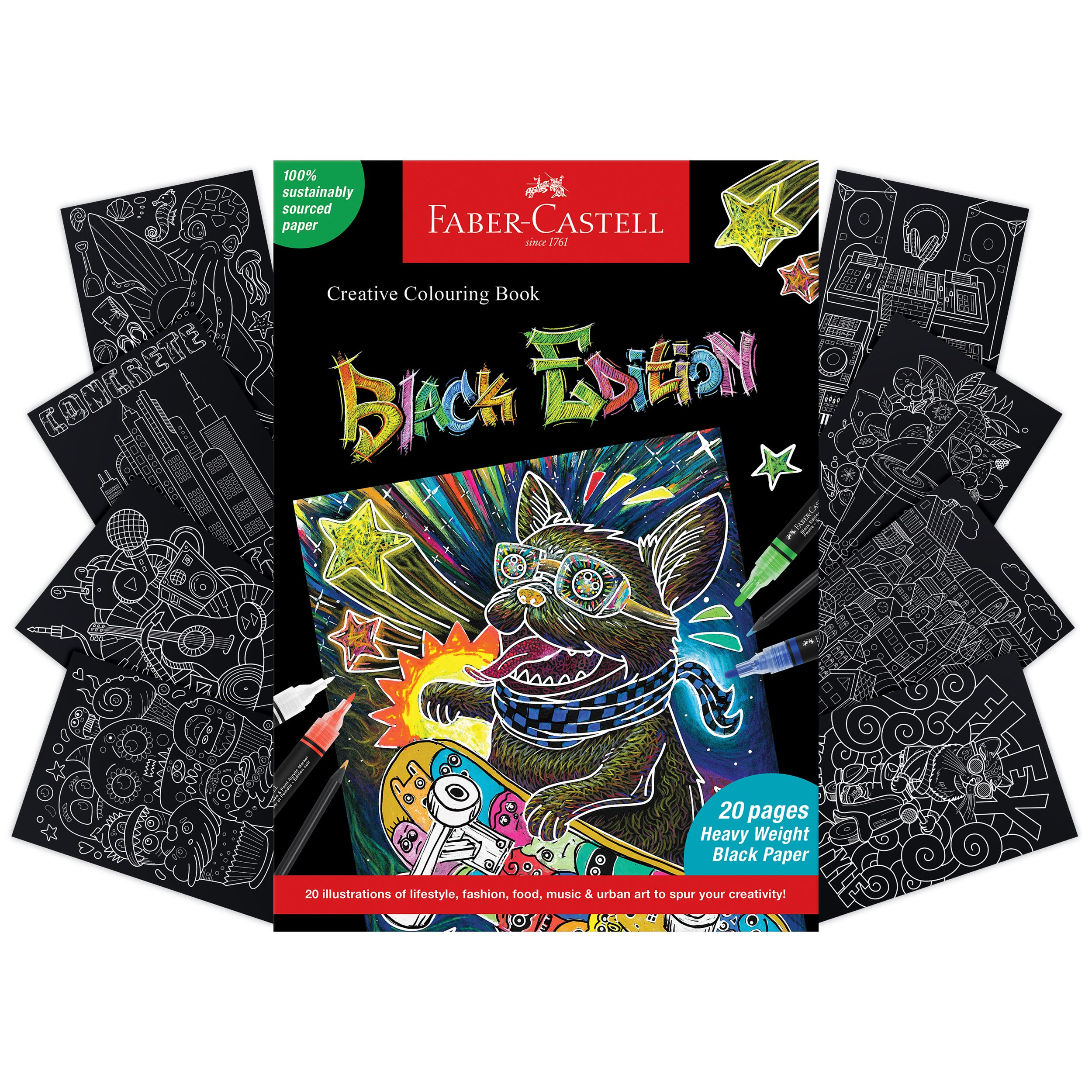 Faber-Castell Black Edition Creative Colouring Book