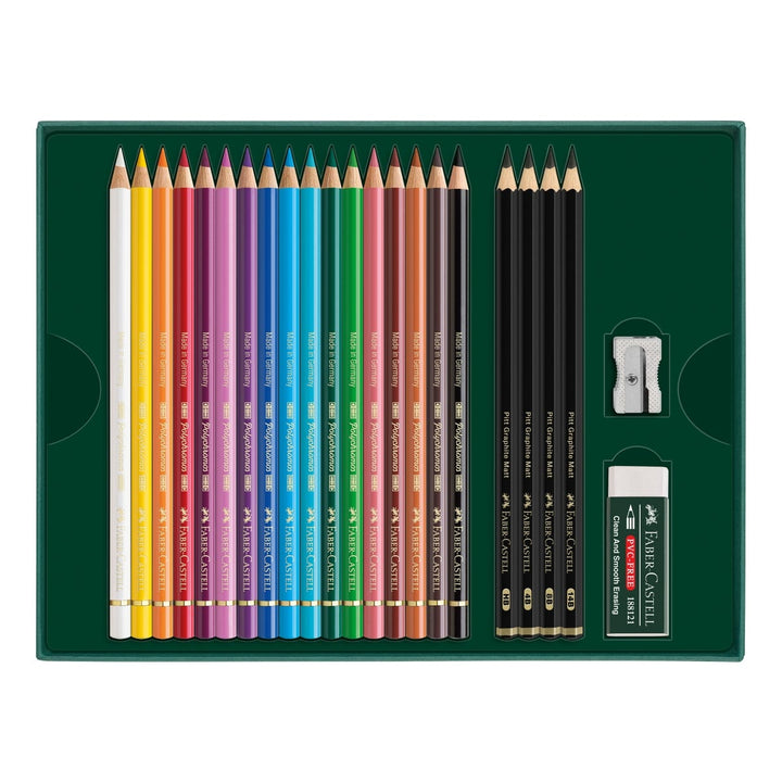 Faber-Castell Polychromos & Pitt Graphite Matt 23 Piece Gift Set