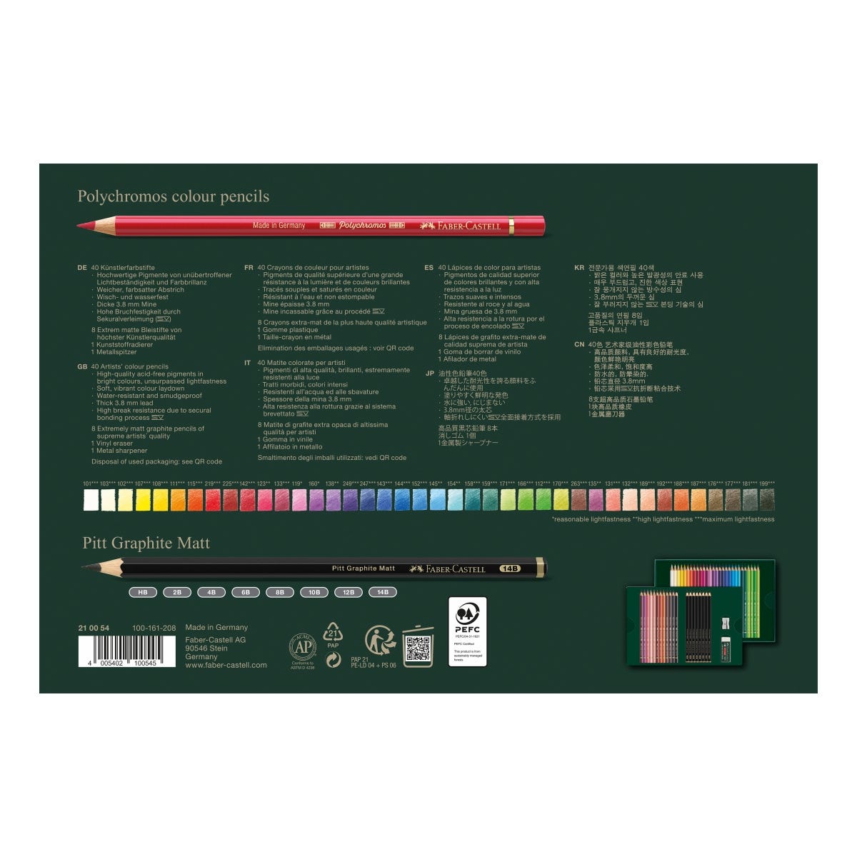 Faber-Castell Polychromos & Pitt Graphite Matt 50 Piece Gift Set