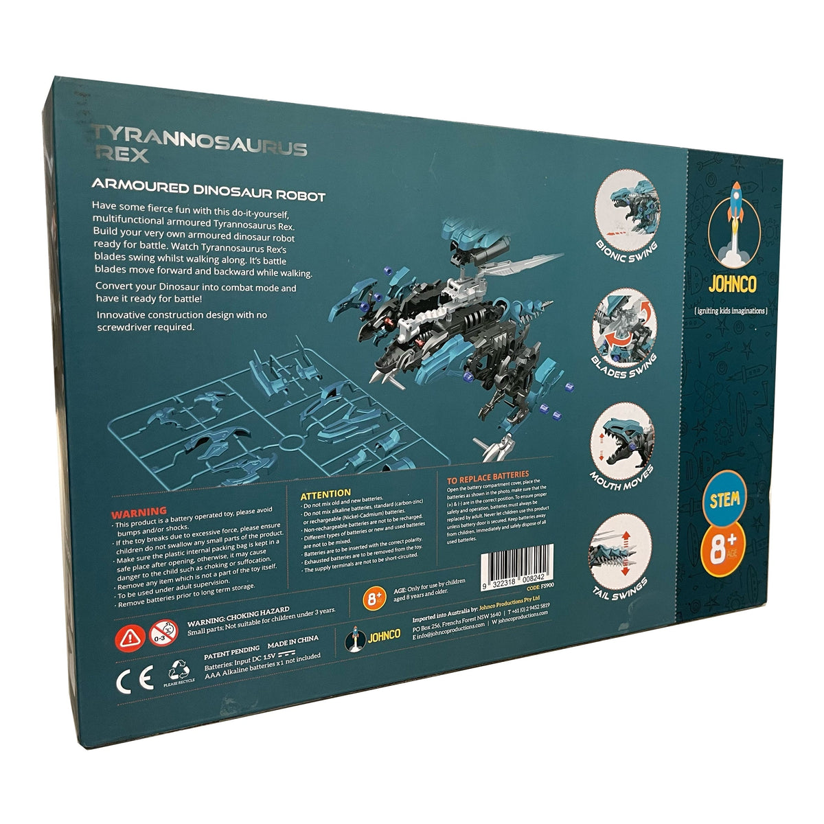Johnco Armoured Dinosaur Robot Tyrannosaurus Rex Kit
