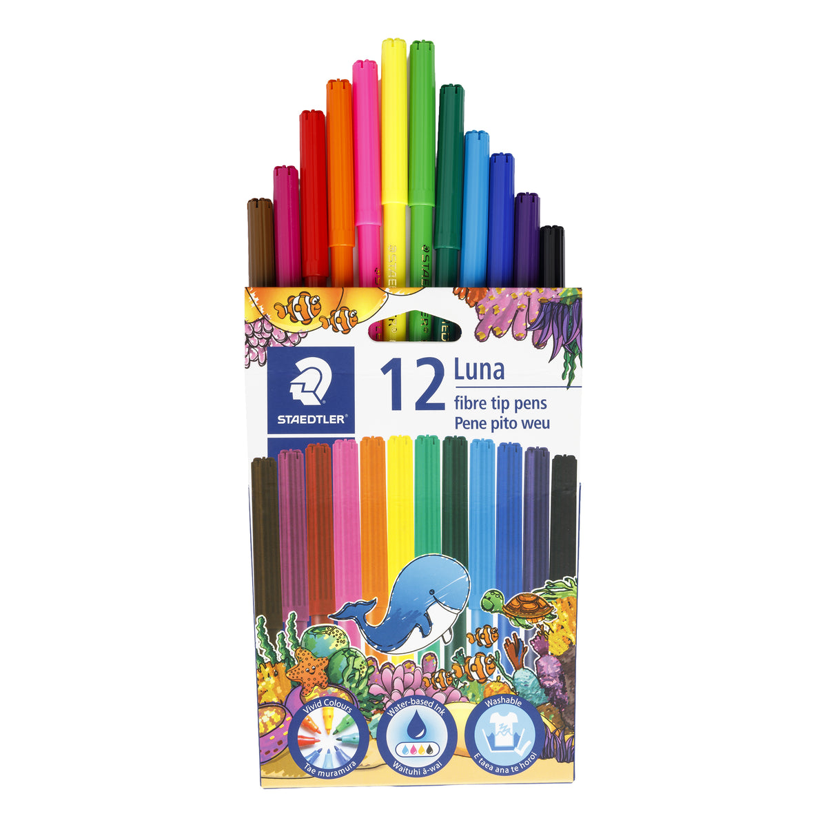 STAEDTLER Luna Fibre Tip Pen Pack 12