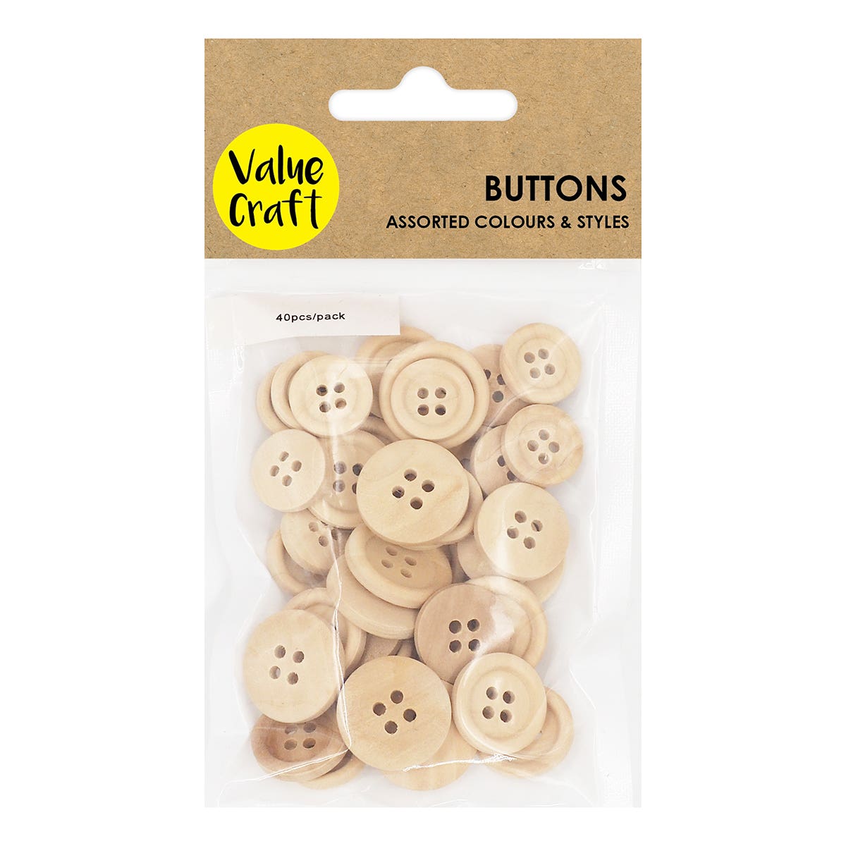 Value Craft Wooden Buttons Pack