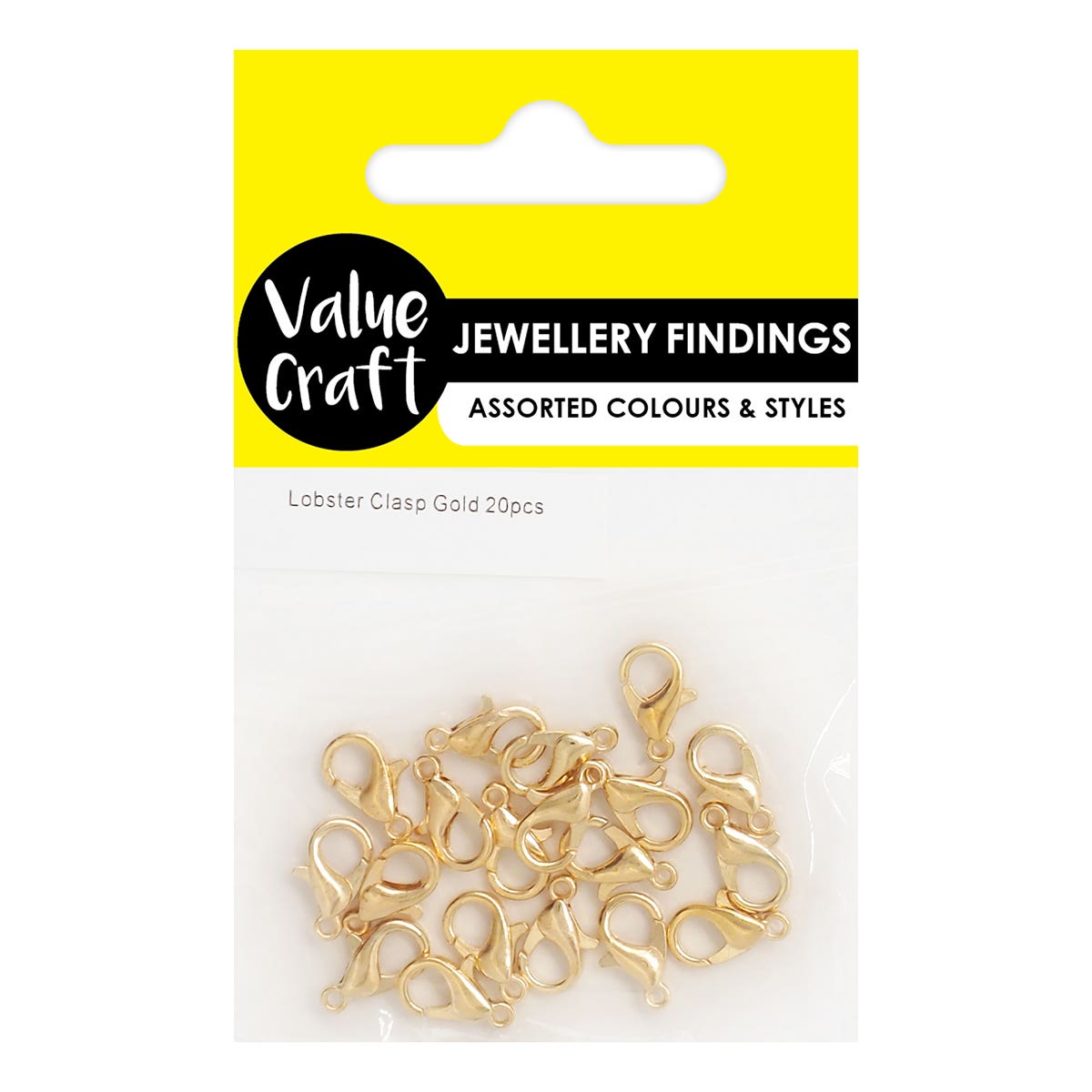 Value Craft Lobster Clasp Pack 20 Gold