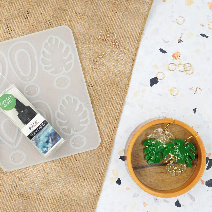 Ribtex Resin Silicone Mould Monstera Earrings
