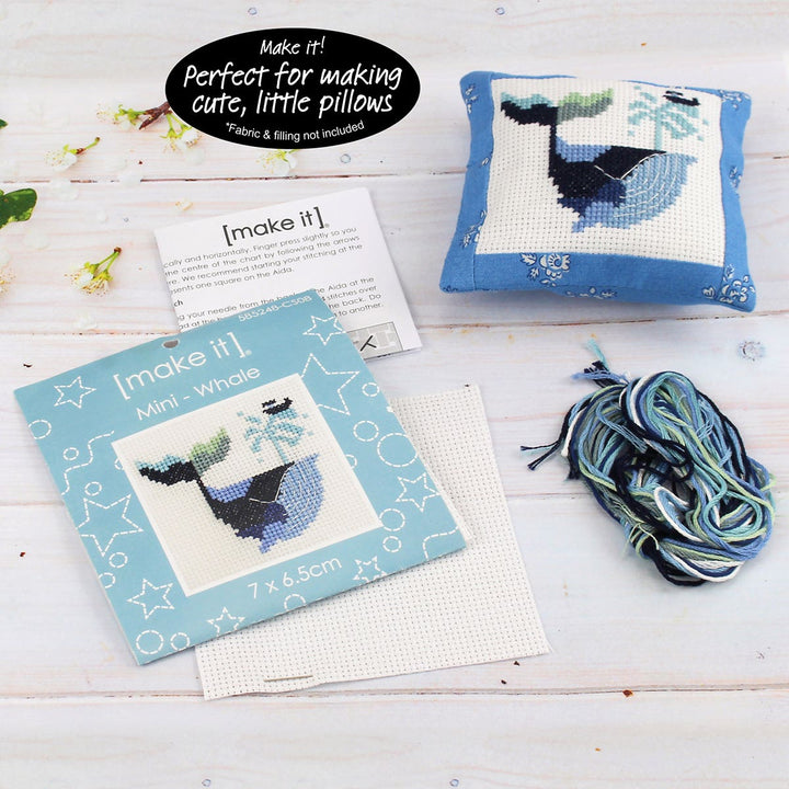 Make It Mini Cross Stitch Kit 7 x 7cm Whale