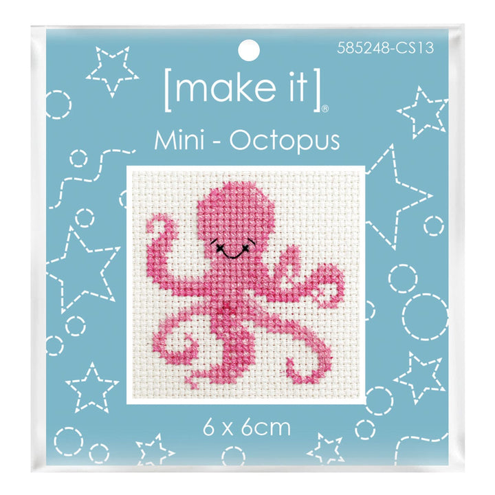 Make It Mini Cross Stitch Kit 6 x 6cm Octopus