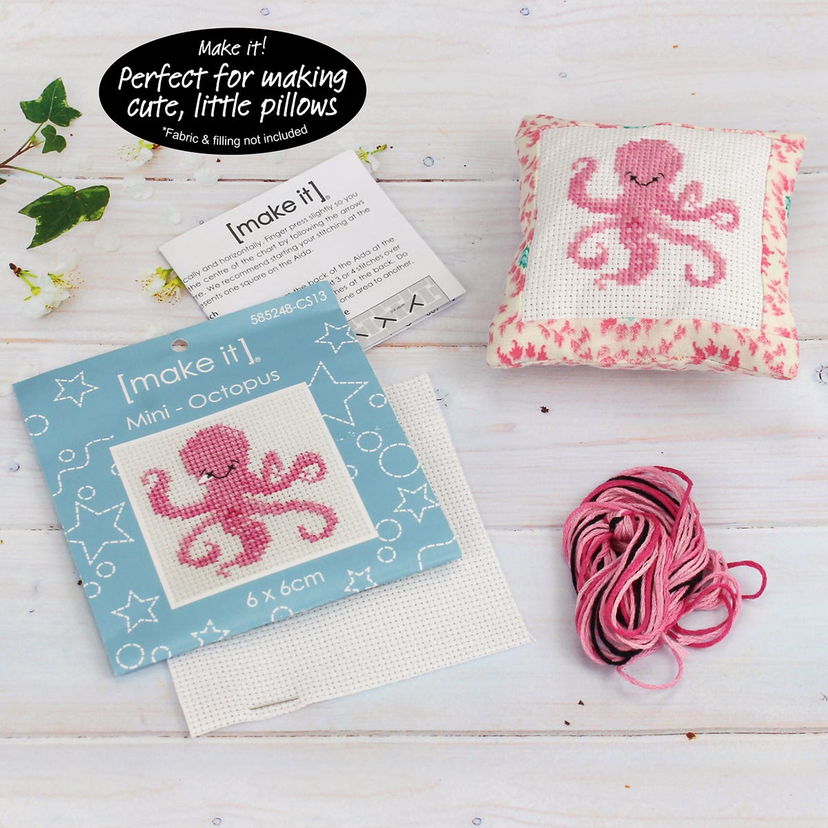 Make It Mini Cross Stitch Kit 6 x 6cm Octopus