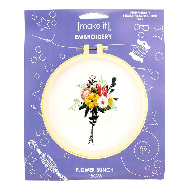 Make It Embroidery Kit 10.6 x 7.8cm Flower Bunch (Mesh)