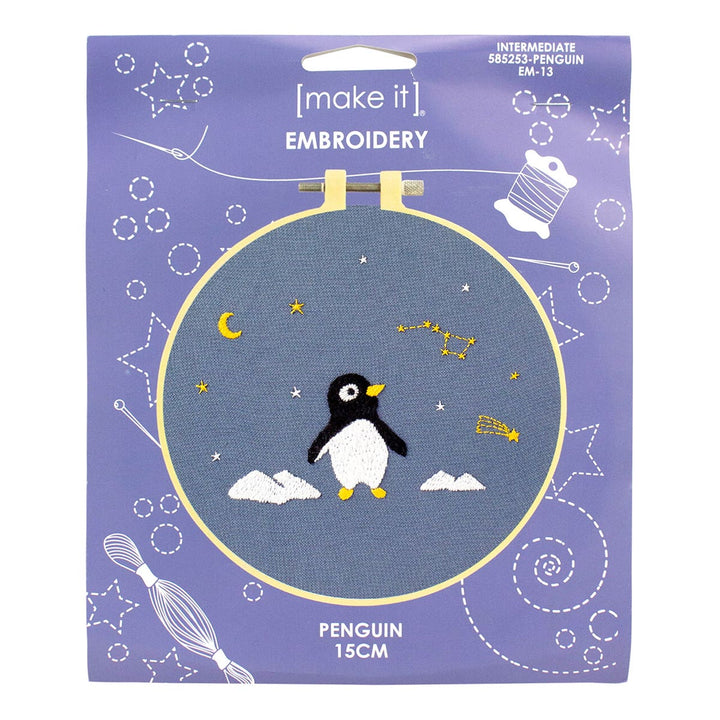 Make It Embroidery Kit 12.5 x 9.6cm Penguin