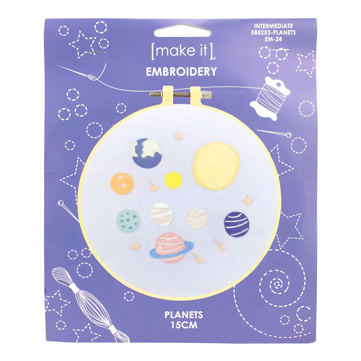 Make It Embroidery Kit 11.3 x 10.6cm Planets