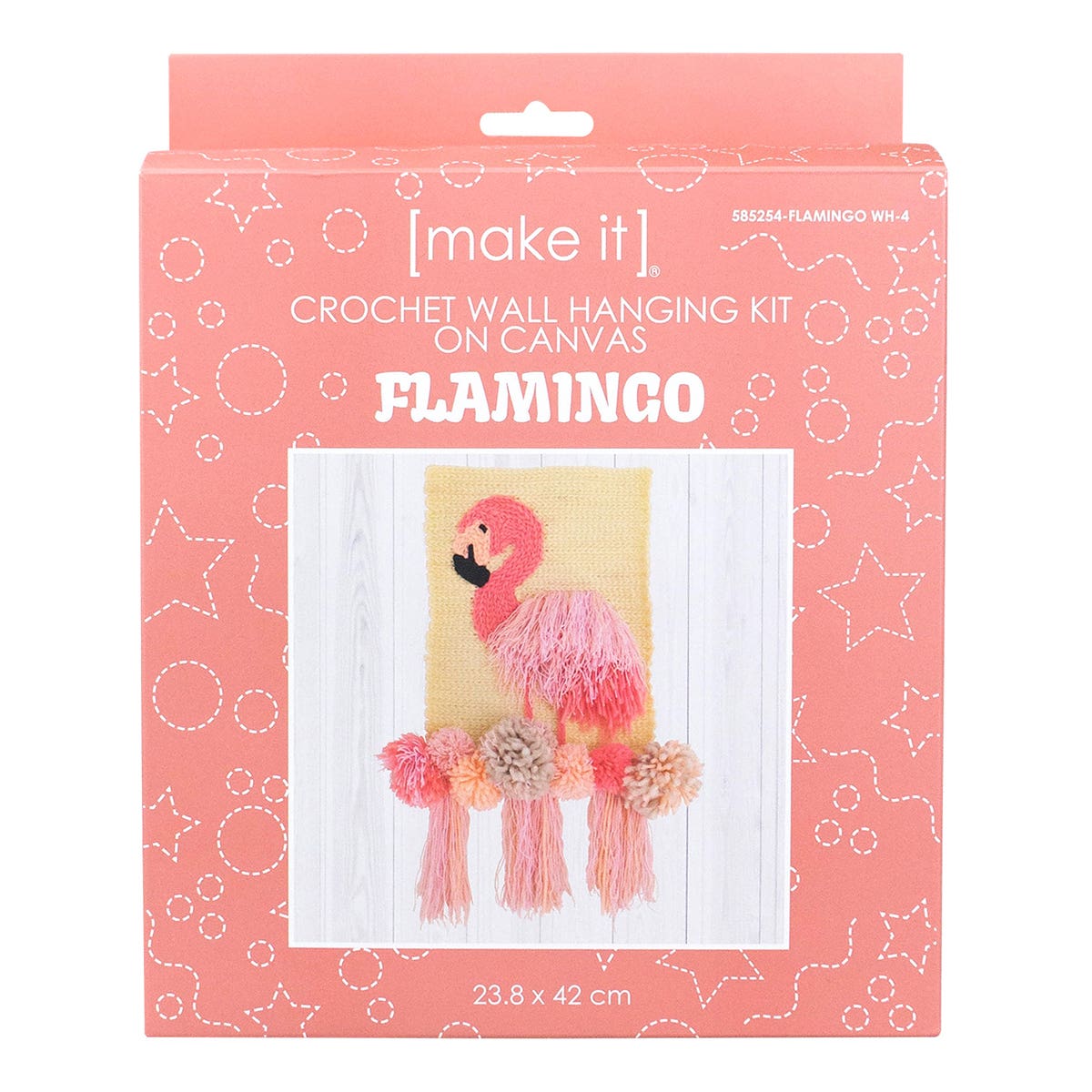 Make It Crochet Wall Hanging Kit 23.8 x 42cm Flamingo