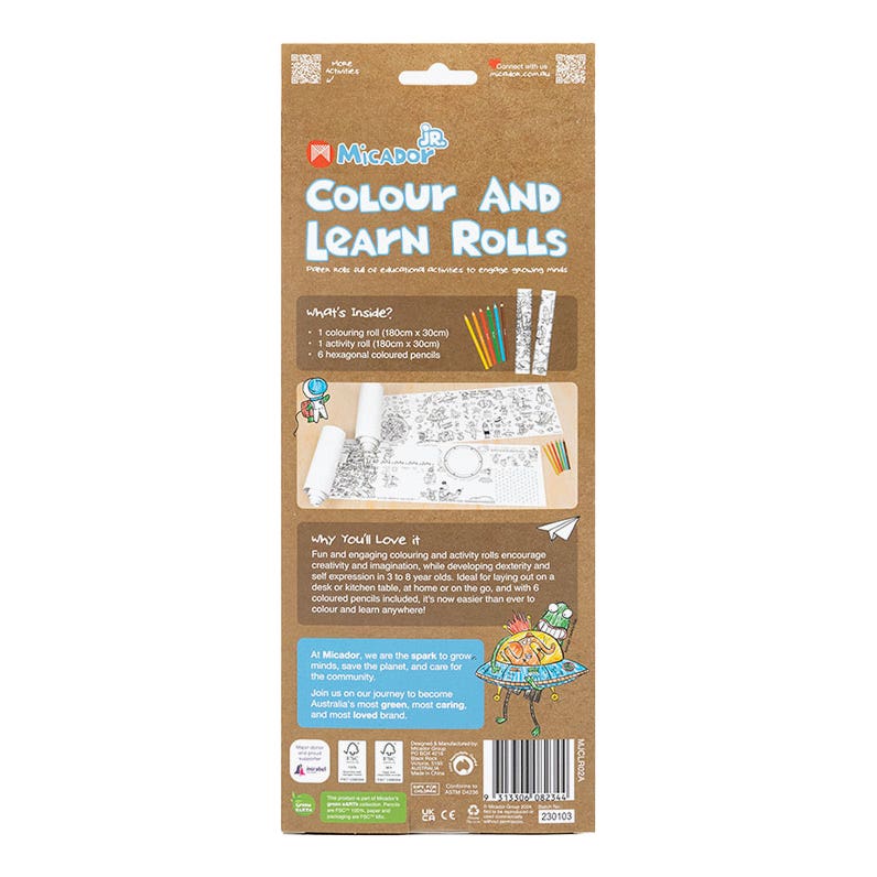 Micador Jr. Colour And Learn Rolls Pack 2