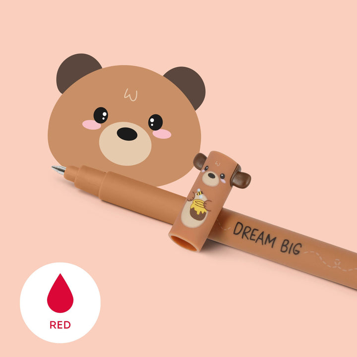 Legami Erasable Gel Pen Teddy Bear (Red Ink)