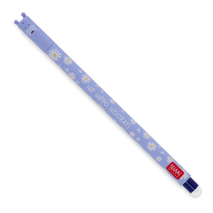 Legami Erasable Gel Pen Hippo (Blue Ink)