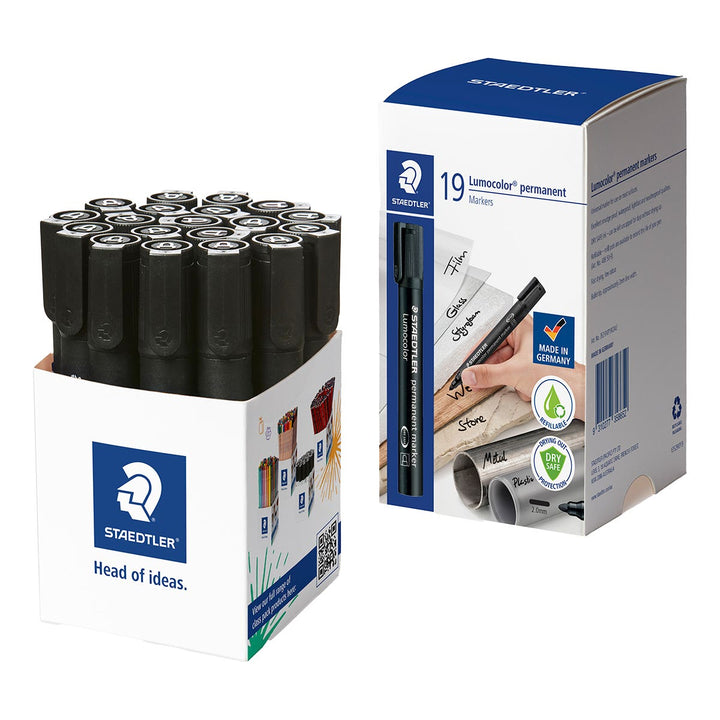 STAEDTLER Lumocolor Permanent Marker Bullet Point Black Cup 19