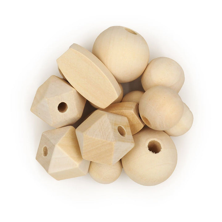 Arbee Wooden Beads Natural Assorted Pack
