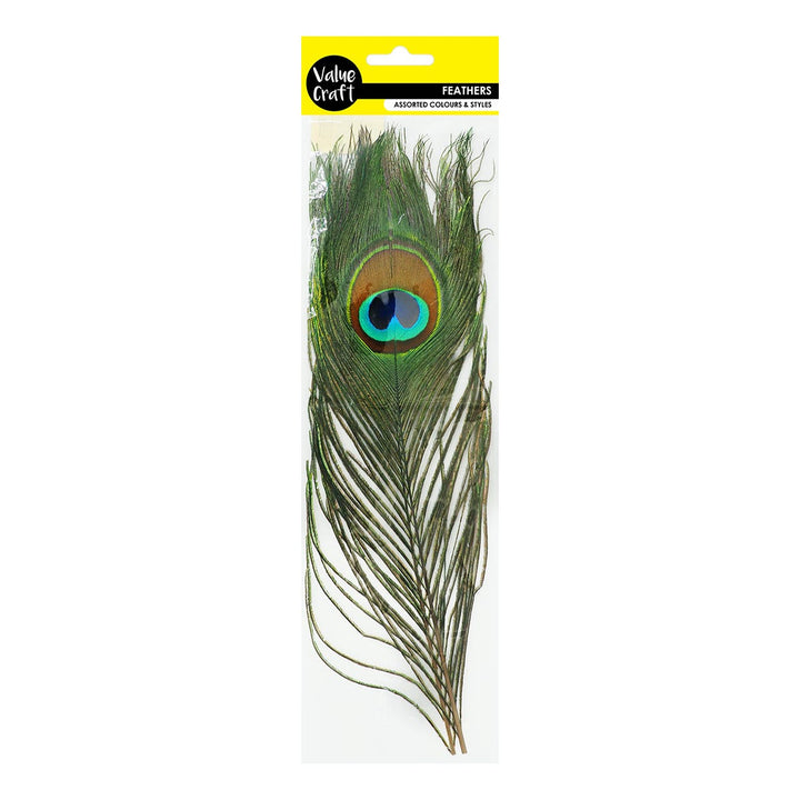 Value Craft Feathers Peacock Eyes 2 Pieces