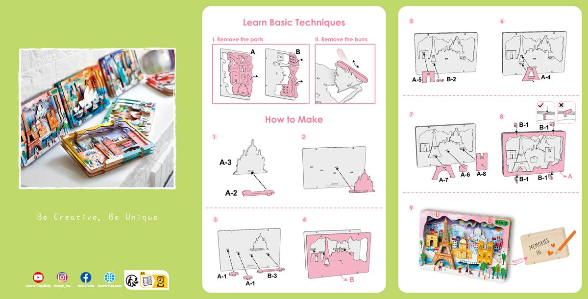Avenir Create My Cityscapes Puzzle Kit - Paris