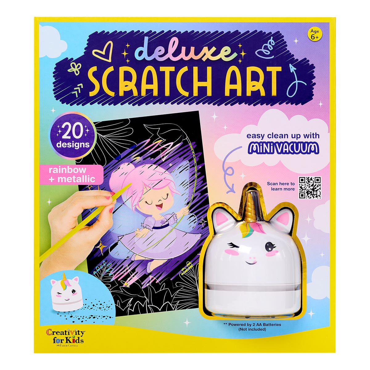 Faber-Castell Creativity for Kids Deluxe Scratch Art with Mini Vacuum