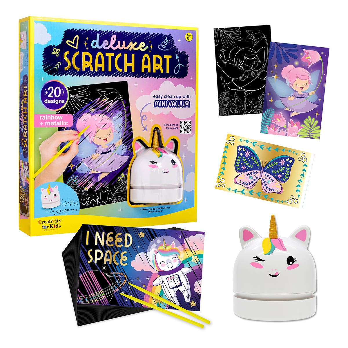 Faber-Castell Creativity for Kids Deluxe Scratch Art with Mini Vacuum