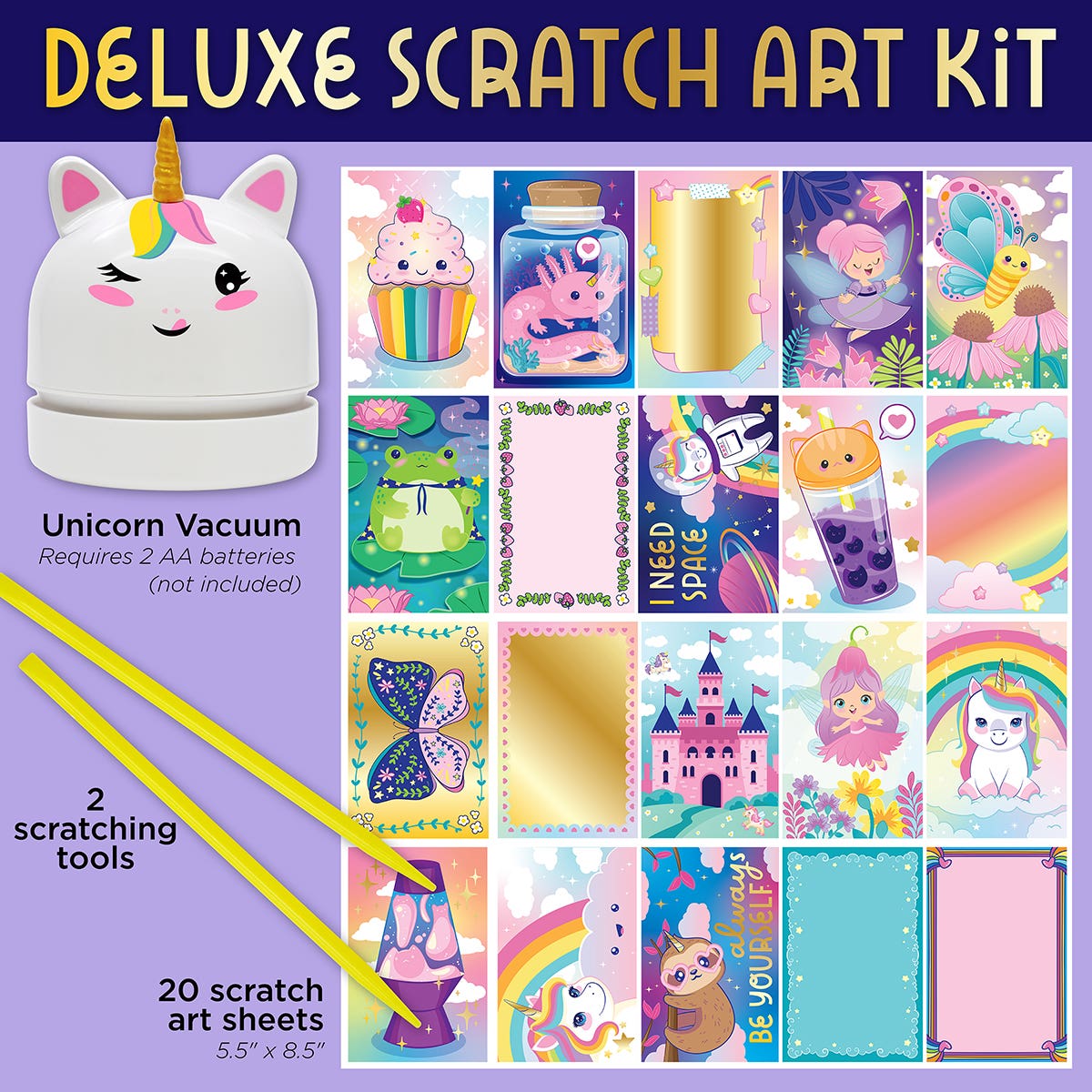 Faber-Castell Creativity for Kids Deluxe Scratch Art with Mini Vacuum