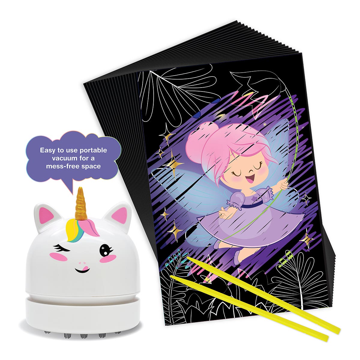 Faber-Castell Creativity for Kids Deluxe Scratch Art with Mini Vacuum