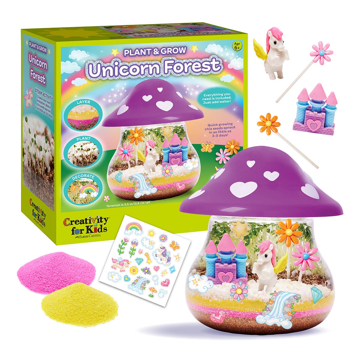 Faber-Castell Creativity for Kids Unicorn Forrest Plant & Grow Terrarium Kit