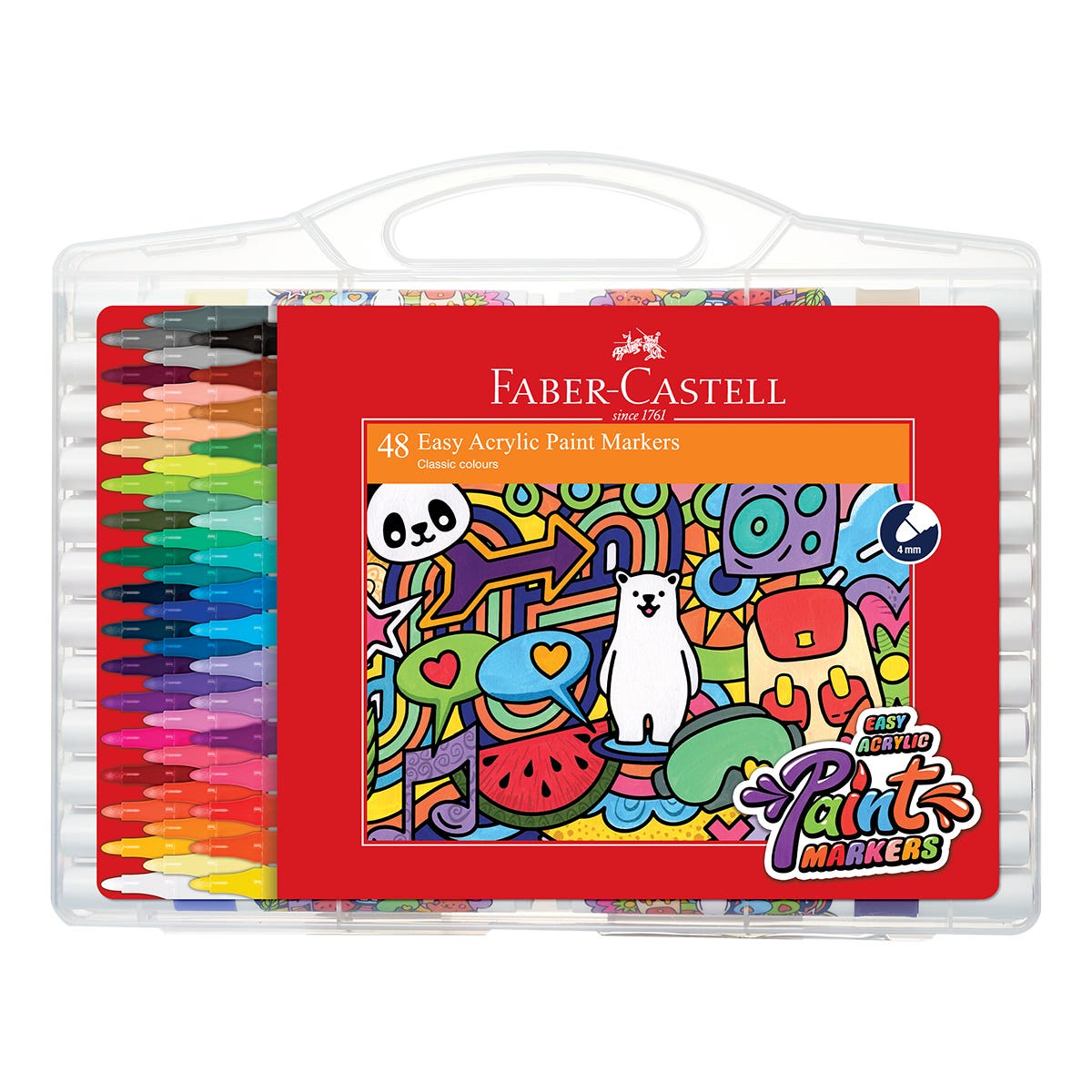 Faber-Castell Easy Acrylic Paint Marker Case Set 48