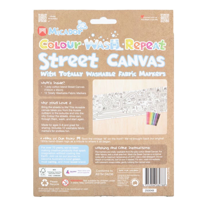 Micador Jr. Colour Wash Repeat Street Canvas