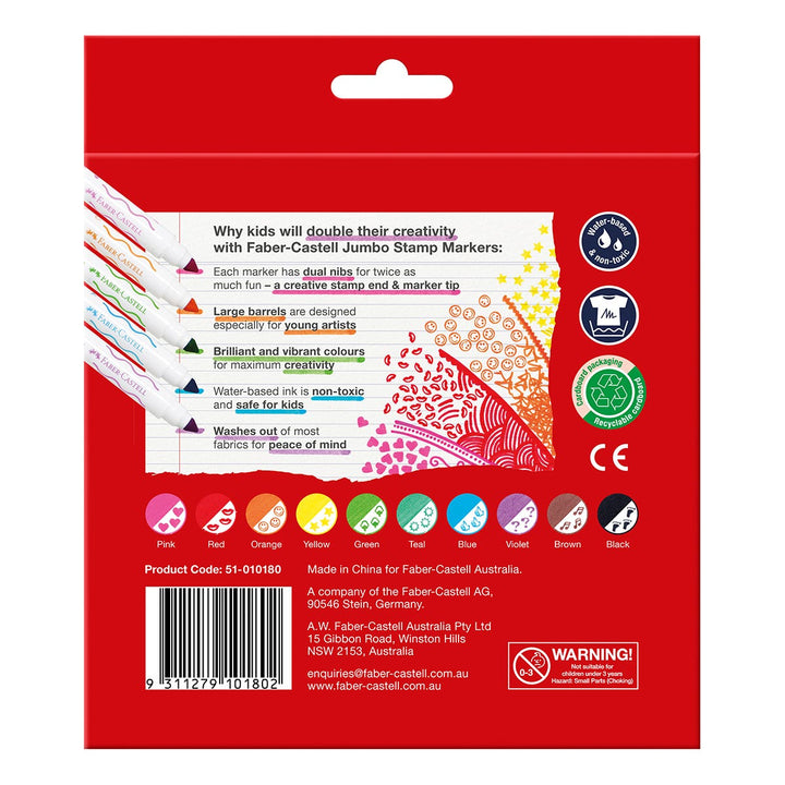 Faber-Castell Jumbo Stamp Marker Set 10