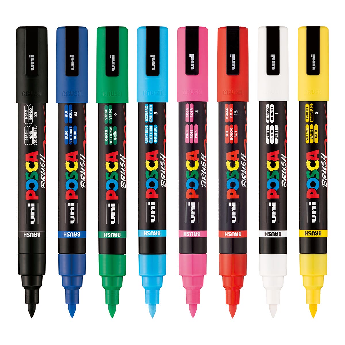 Posca Marker Medium Brush (PC-5BR) Set 8